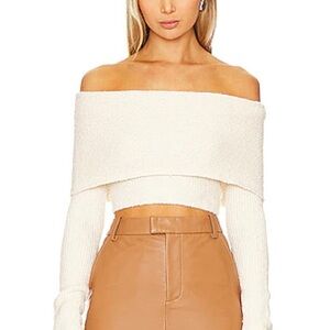 Revolve Camila Coelho Elan Off-Shoulder Cream Sweater